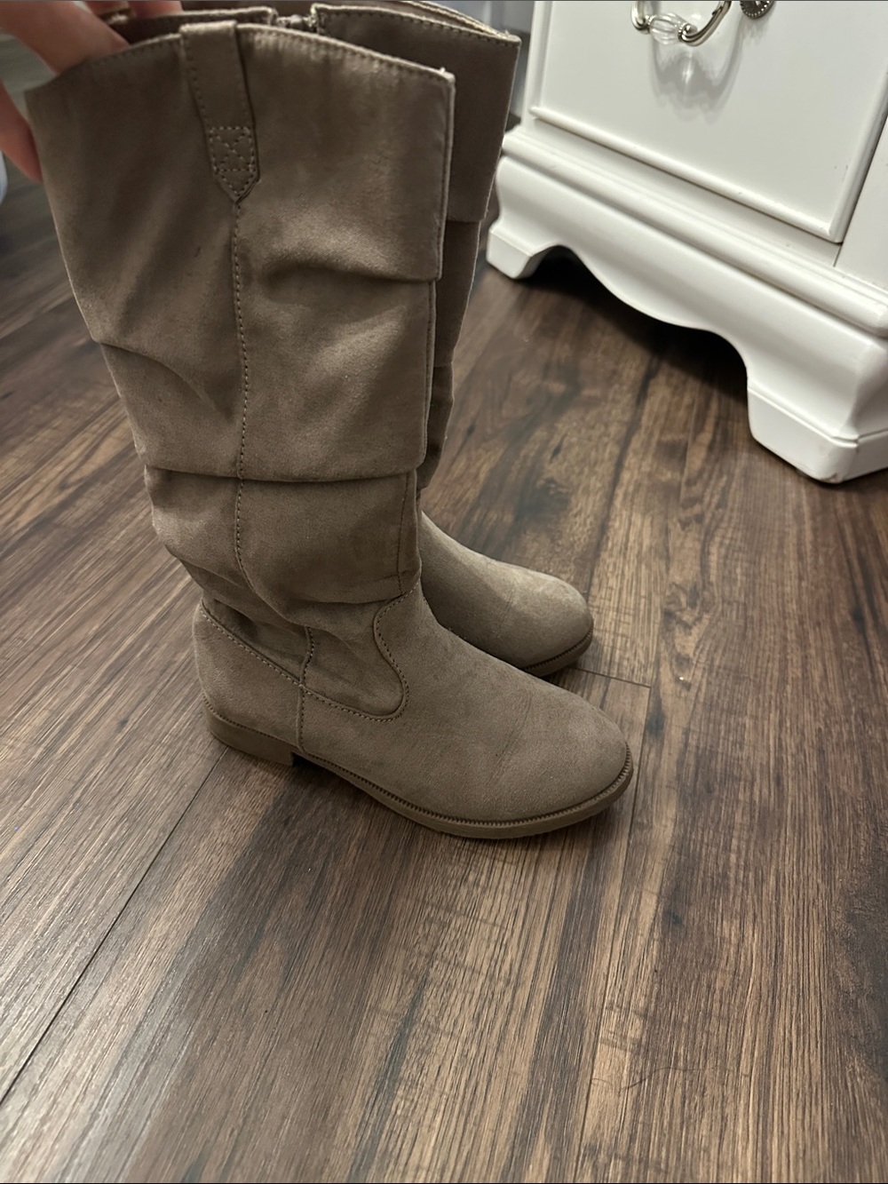 Crown Vintage Kids Slouchy Knee Boots - Taupe